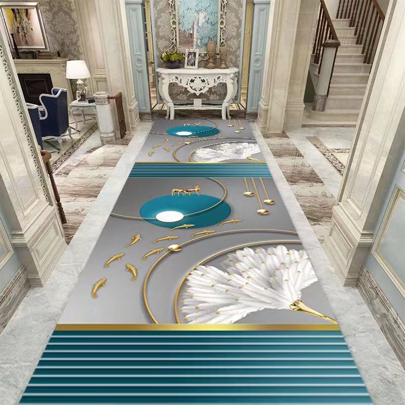 Tappeto Geometrico per Soggiorno Tappeto Lungo per Corridoio Ingresso Velluto Cristallo Antiscivolo Zerbino da Interno Balcone Camera da Letto Cucina Tappeto ad Area