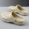 New hole shoes for women, non-slip and breathable outside, bag head drag thick sole, increase height, wear-resistant and deodorant beach slippers