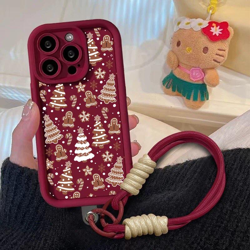 Cute Christmas Red Chain Phone Case For Huawei P20 P30 P40 P50 Pro Mate 20 30 40 50 Pro Lite Nova 5i 5T 11 Play 60 Plus Cover