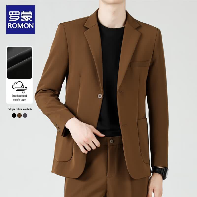 ROMON Men's Slim Fit Business Casual Suit Jacket
