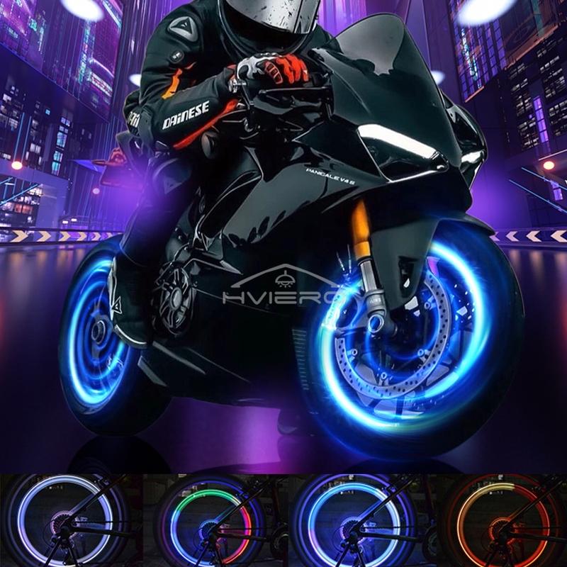 4 PZ Pneumatico Ruota LED Colore Valvola Aria Ugello Bicicletta Motocicletta Notte Vento Fuoco che Respira Lampeggiante Modifica Accessori Lampada Mozzo