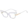 New European and American large frame cat eye flat mirror gold jewelry temple light luxury personality fashion contrasting color design versatile g