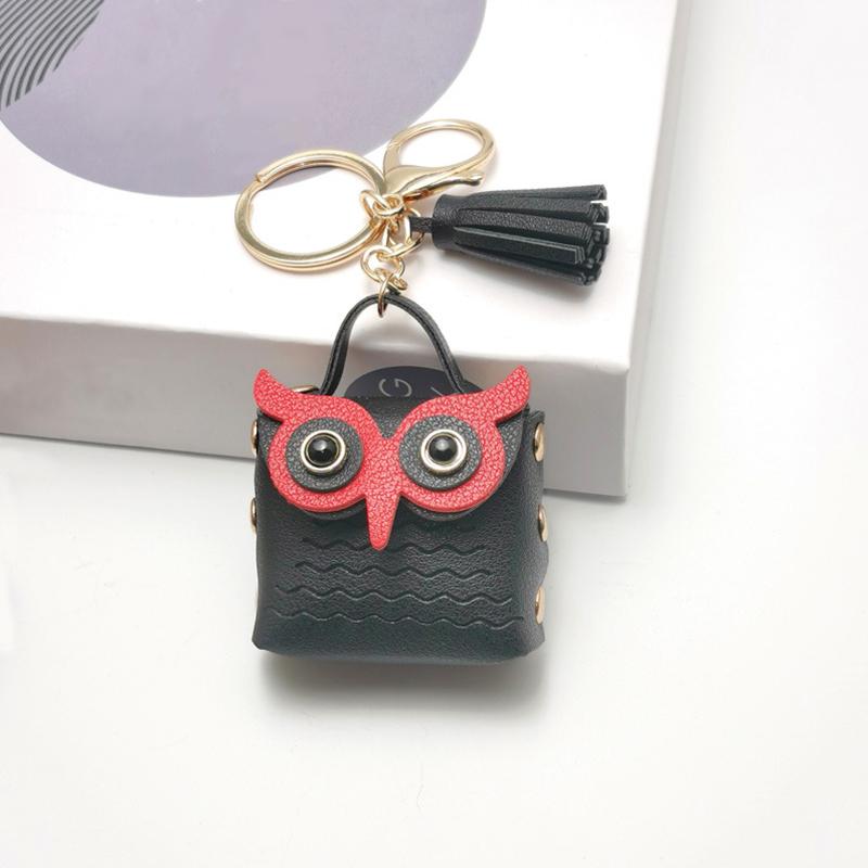 

1 шт. Брелок для хранения ключей в форме совы, аксессуары для сумки, украшения для сумки, подвески для сумки, брелок, изысканный, многоцветный чёрный