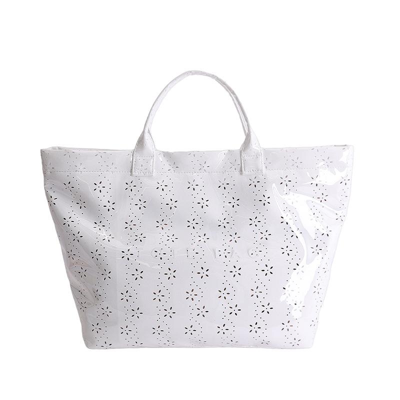 Large Capacity Transparent PVC Waterproof Tote Bag Women Commuter Handbag