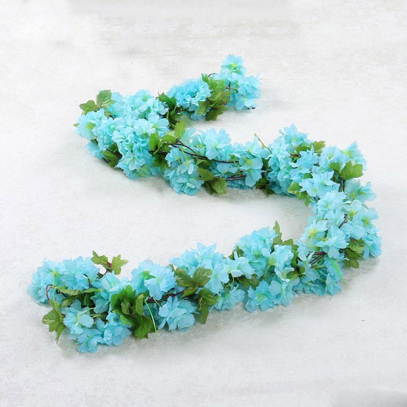 

2,3 м искусственный цветок искусственный цветок вишневого цвета искусственный плющ венок из лозы подвесной бутон лоза цветок украшение для свадебной вечеринки