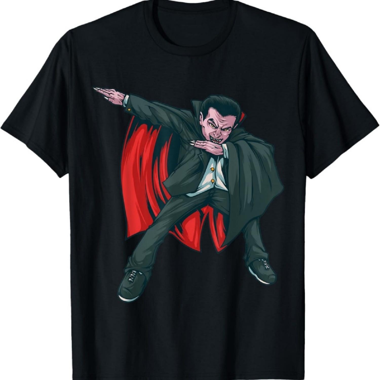 Dracula Dab Dabbing Halloween Vampire Scary Dance Kids Party T-Shirt S