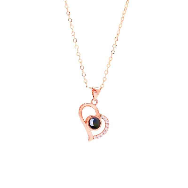 100 Languages 'I Love You' Heart Projection Necklace - Valentine's Day Gift