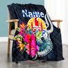 Tropical Floral Hawaiian Customize Your Name Home Blanket Comfortable Soft Lightweight Allseason Multipurpose Blanket For Picnics Couches Offices Beds