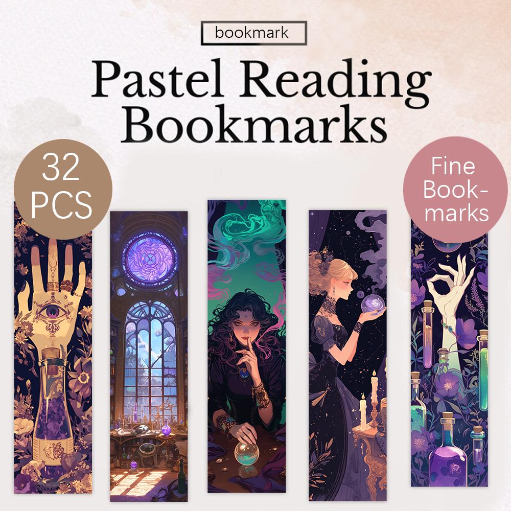 32 Stück, Fantasy-Lesezeichen, Schulanfang, Weihnachten, Halloween, Lehrertag, Geeignet für Leser und als Geburtstagsgeschenke.