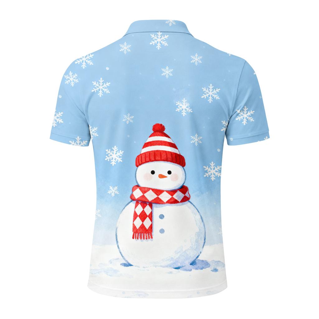 Men's Relaxed Fit Christmas Print Short Sleeve T-Shirt for Casual Holiday Wear