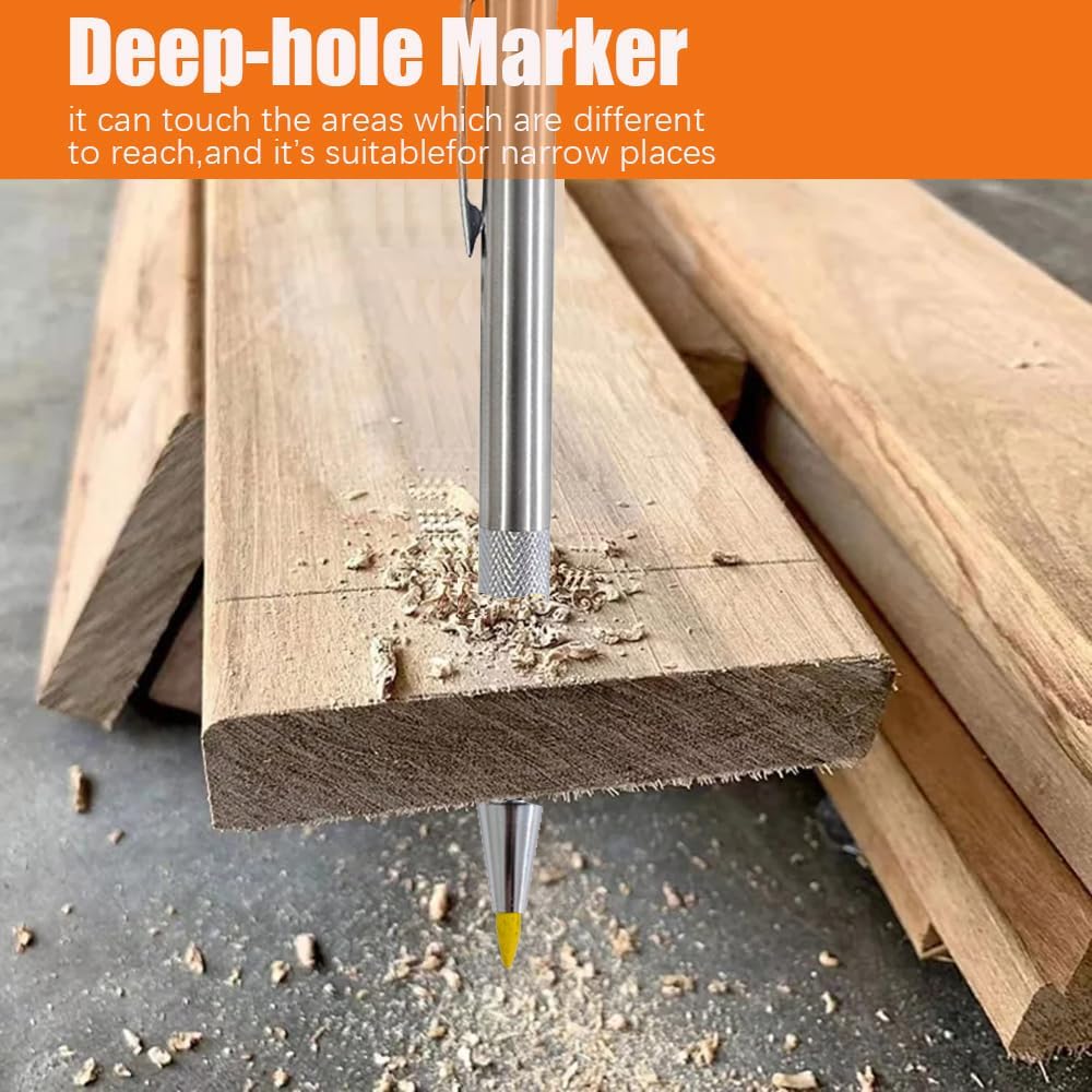 3.0mm Solid Mechanical Carpenter Pencils Set with Refills Woodworking Pencils Marker Marking Tools for Architect Construction(2pencil+2box lead)