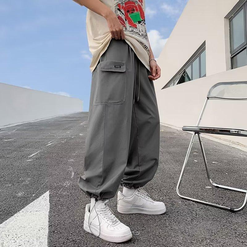 Overalls Men's Spring and Summer New Korean Version of Trendy Brand Ins Loose Solid Color Casual Pants Student Fashion Cotton Leggings
