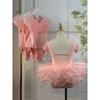 Dance Clothes, Girls' Practice Clothes, Short-sleeved Net Yarn, Ballet Gymnastics Dance Clothes, Children's Dance Clothes