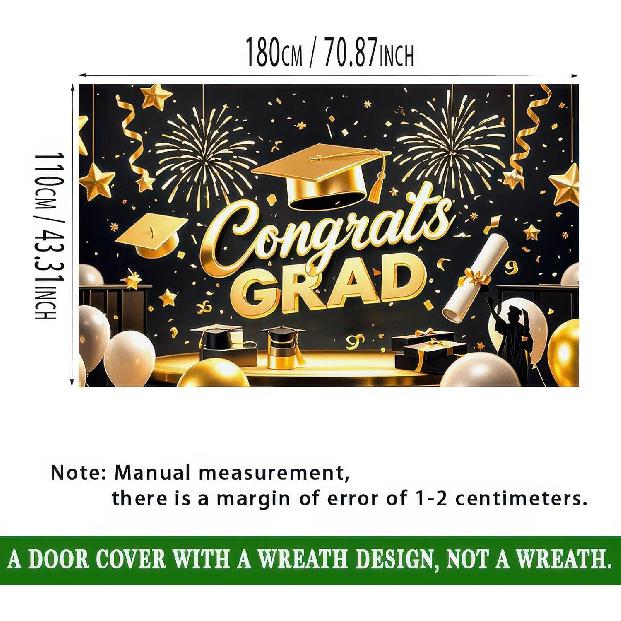 Graduation Banner Backdrop 2025 Graduation Party Decorations Congratulations Graduate Banner 71x43 Inches Outdoor Decor Yard Signs for Celebration