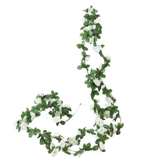 2.5M Artificial Flower Garland Realistic Flower Rattan Vine Wedding Party UV Resistant Faux Hanging Simulation