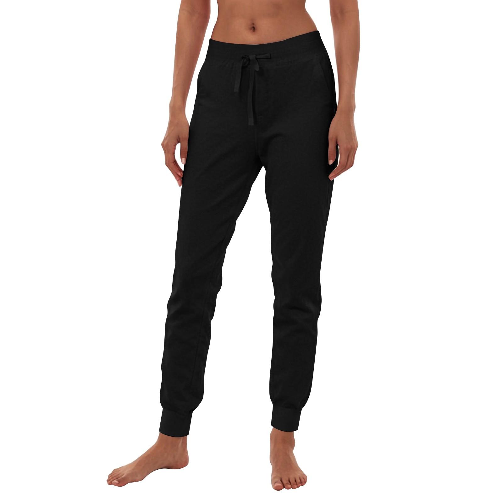 

Women s Casual Jogging Pants With Drawstring Pockets Soft Trousers Sport Pants L чорний