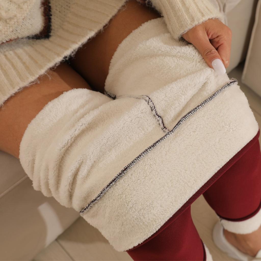 300-390g Thickened Lamb Wool Leggings with Added Fleece, Women's Outerwear, Pencil Pants with Small Legs, High Waist, Slim Fit, and Warm Pants