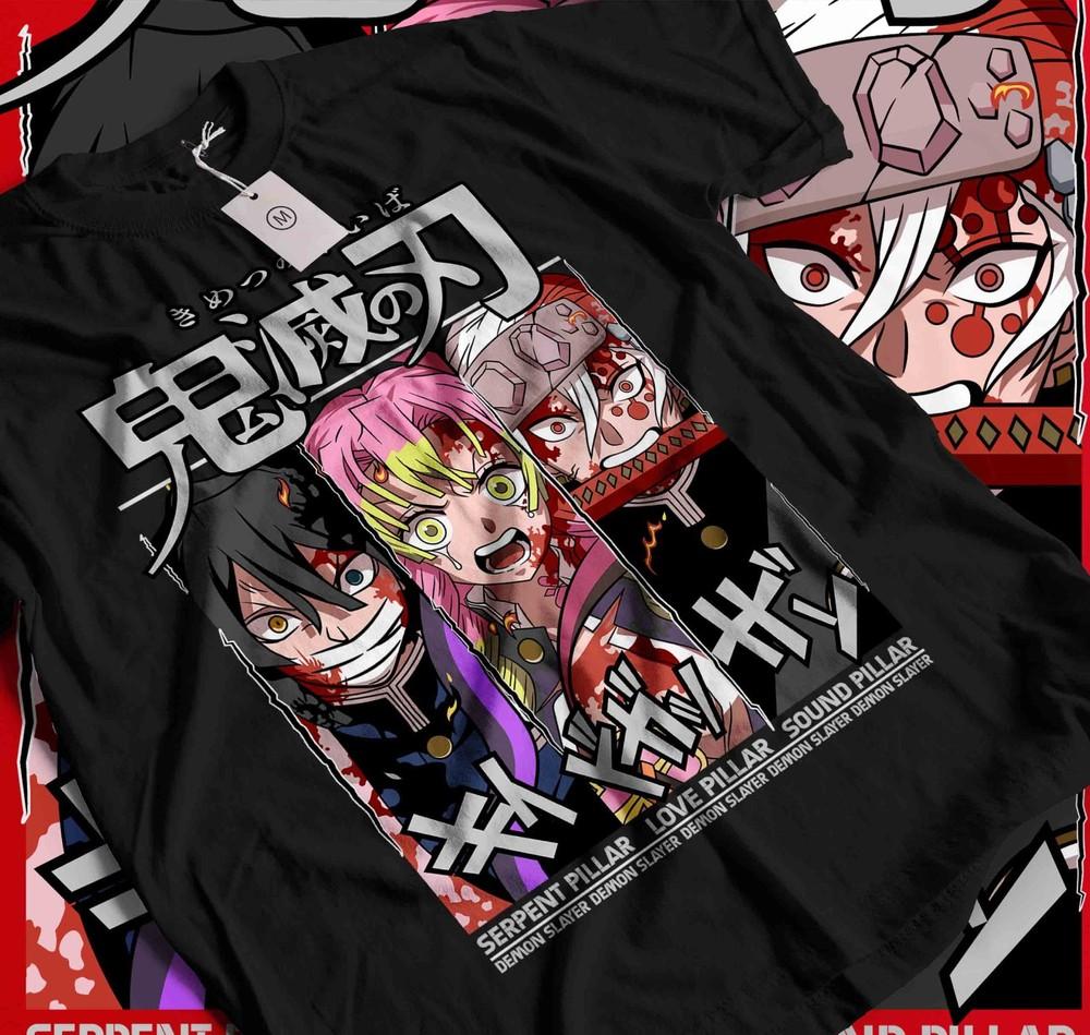 Uzui Tengen, Nezuko,Giyu Tomioka T-Shirt Demon Slayer Kimetsu No Yaiba Anime 523