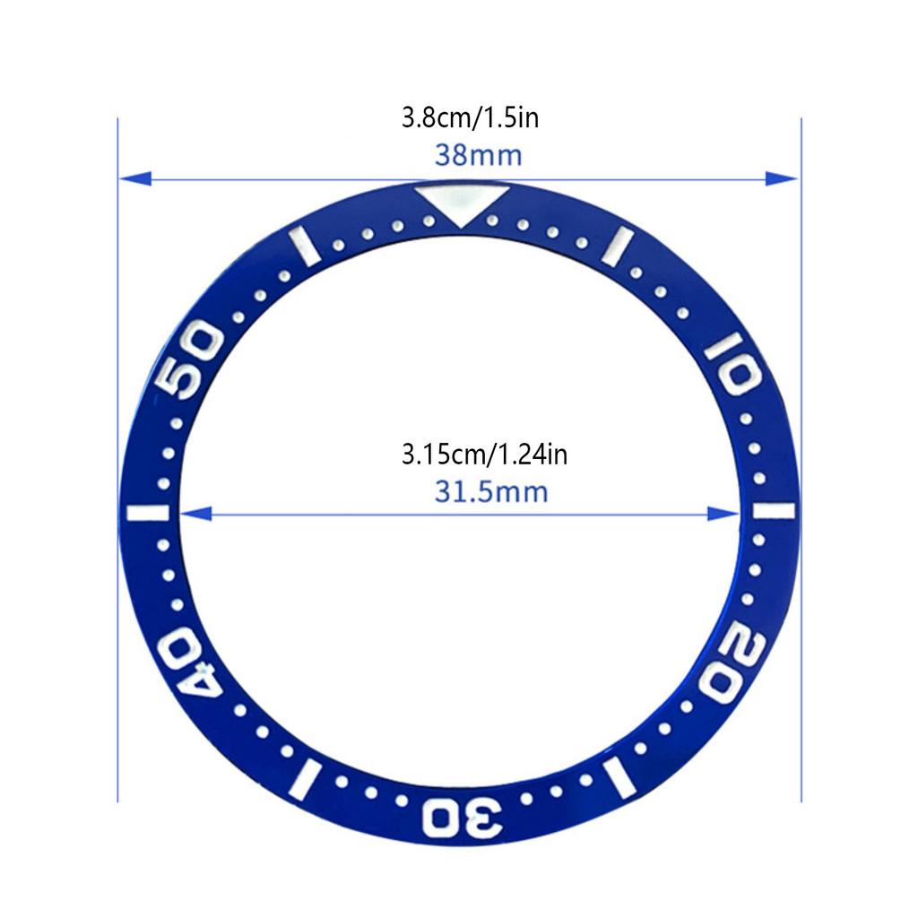 38mm*31.5mm Flat Luminous Ceramic Watch Bezel Insert Fits SKX007 SKX009 SRPD SKX011 Series Watch Cases Movement Watch Ring Parts