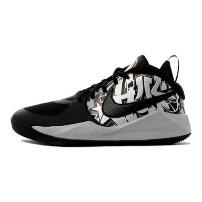 Team Hustle D 9 Slip Resistant Cushioning Abrasion Resistant Mid Top Basketball Shoes Black White Teenagers CQ3705-001
