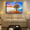 Solid Wood Frame Unique Landscape Tree Poster Modern Home Decor Living Room Or Bedroom Wall Artwork 1 Piece Lonely Colorful Tree Canvas Print Dra