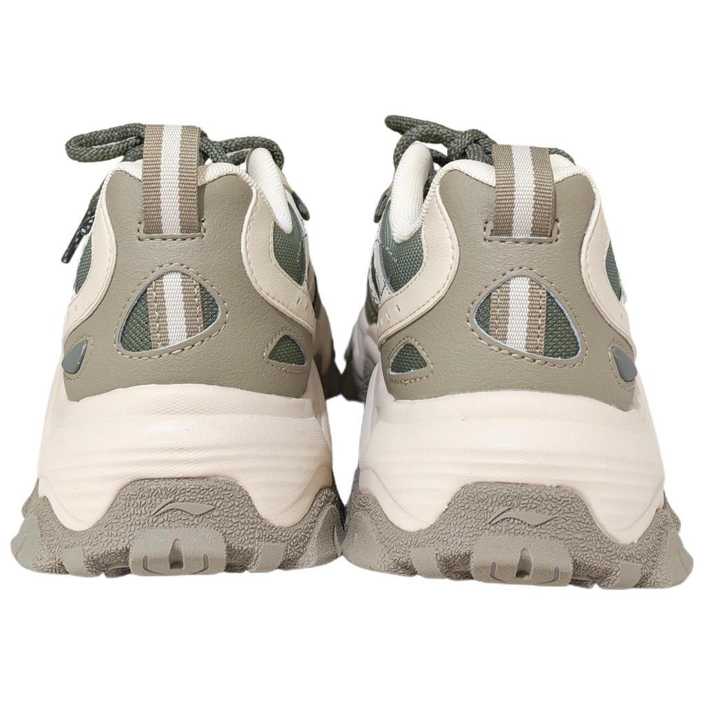 Li Ning Shan Xing Slip Resistant Abrasion Resistant Support Low Top Chunky Sneakers Men's Beige Green AGCV247-1