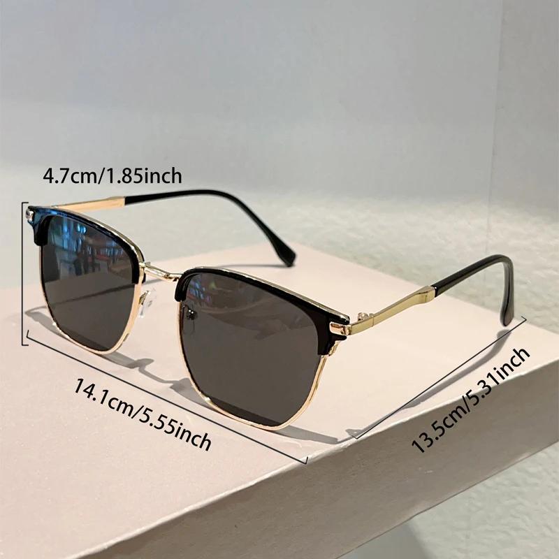 Vintage Square Sunglasses Men  New Fashion Korean Style Black Shades Women Trendy Stylish Brand Design Sun Glasses