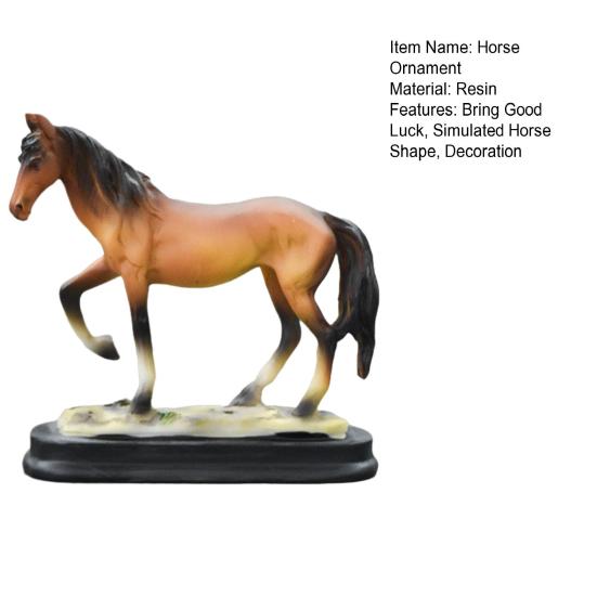 Simulated Horse Figurine Bring Good Luck Wealth Horse Resin Statue Fengshui Decoration Home Office Desktop Ornament