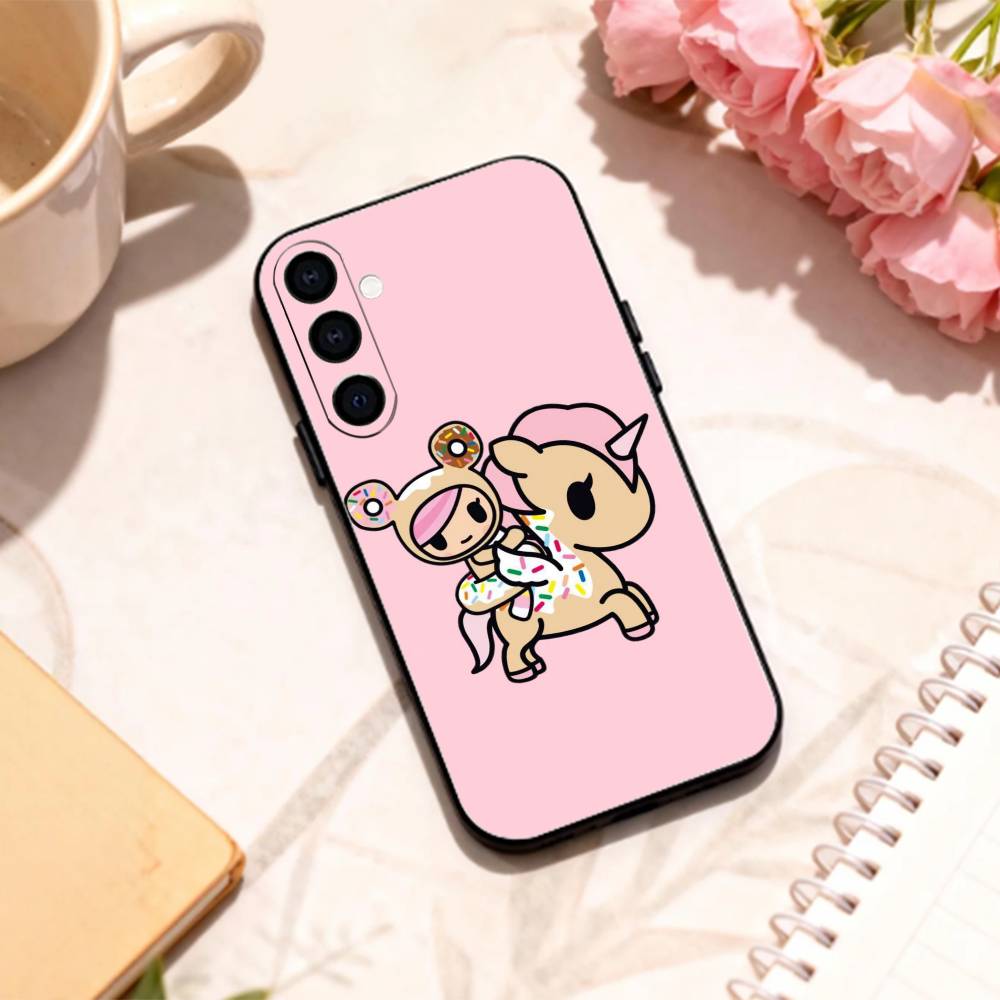Lovely J-Japan T-Tokidokis phone Case For Samsung Galaxy A73,A72,A71,A70,A53,A52,A51,Others Soft Black Shell