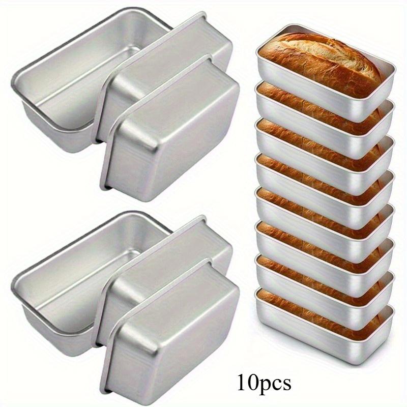 10pcs Rectangular Bread Mold, Rectangular Bread Baking Tray, Toast, Brownie Bread, Aluminum Non-stick Baking Tray, Cake Mold, Easy to Clean