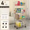 Transparent 4-Tier Acrylic Storage Cart with Hanging Box