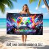 Neon Colorful Theme Soft Beach Towel Personalized Custom Name Text Towel Portable for Beach Pool Travel