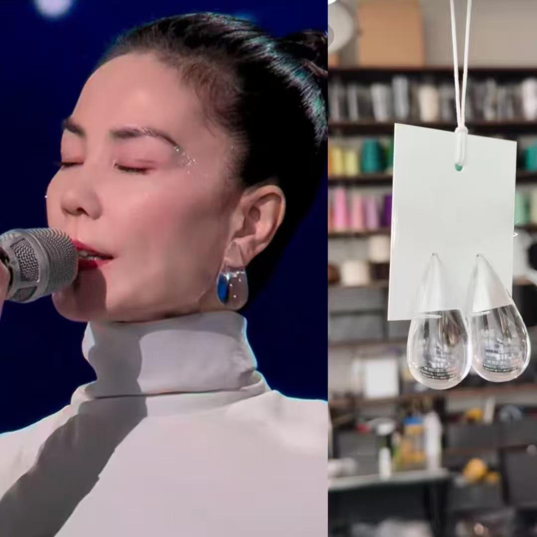 Elegant Water Drop Stud Earrings - Versatile, Transparent & High-End Design