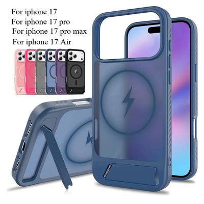 Husă pentru telefon Mată de Piele de Înaltă Calitate pentru Iphone 17 Pro Max 17 Air Suport Magnetic Magsafe Cadru Dur PC+TPU Suport Acoperire