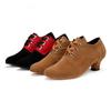  Woman Ballroom Velvet Dance Shoes for Women Performance Dancing Shoe Lace Up Tango Ballet Shoes Practice Latin Shoes