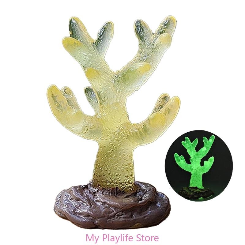 Aquariums Glowing Resin Coral Decoration Fish Tank Aquatic Underwater Ornament Landscaping Safety Decor for Fish Shirmps