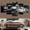 5pcs Wall Art Pictures Home Decor Hand Plate DJ Music Console Instrument Canvas Painting for Night Club Decoration Unframed