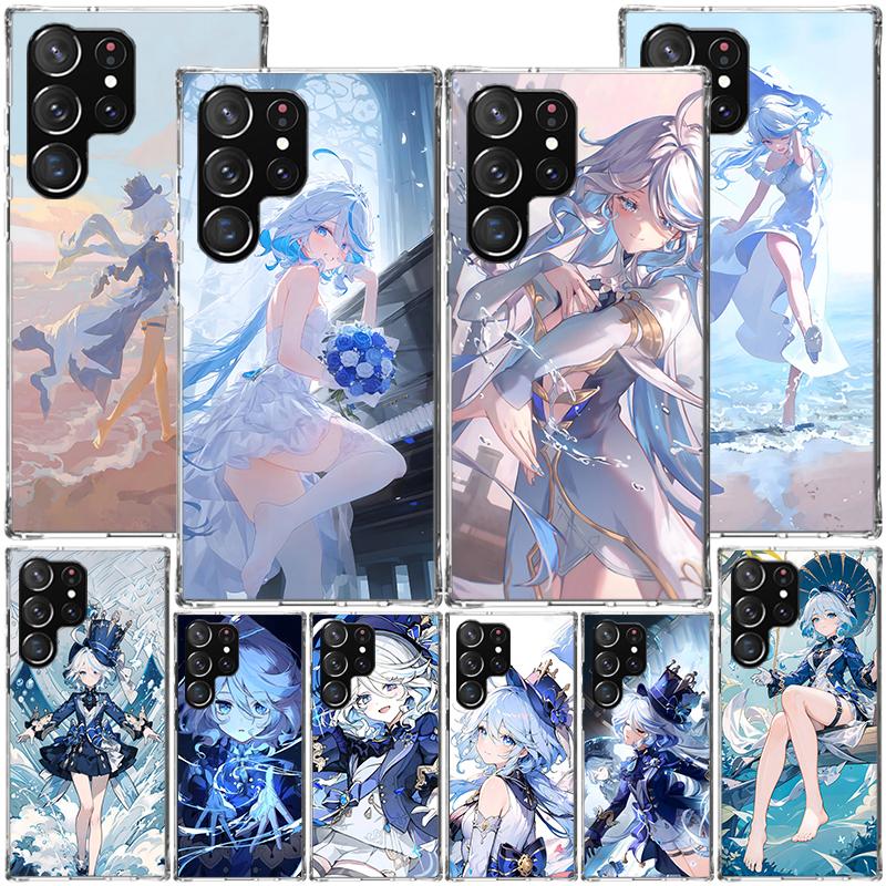 Cute Furina Genshin Impact Phnoe Case for Samsung Galaxy S26 S25 Edge S23 S24 Ultra S22 Plus S21 S20 FE Unique Cover Soft Coque