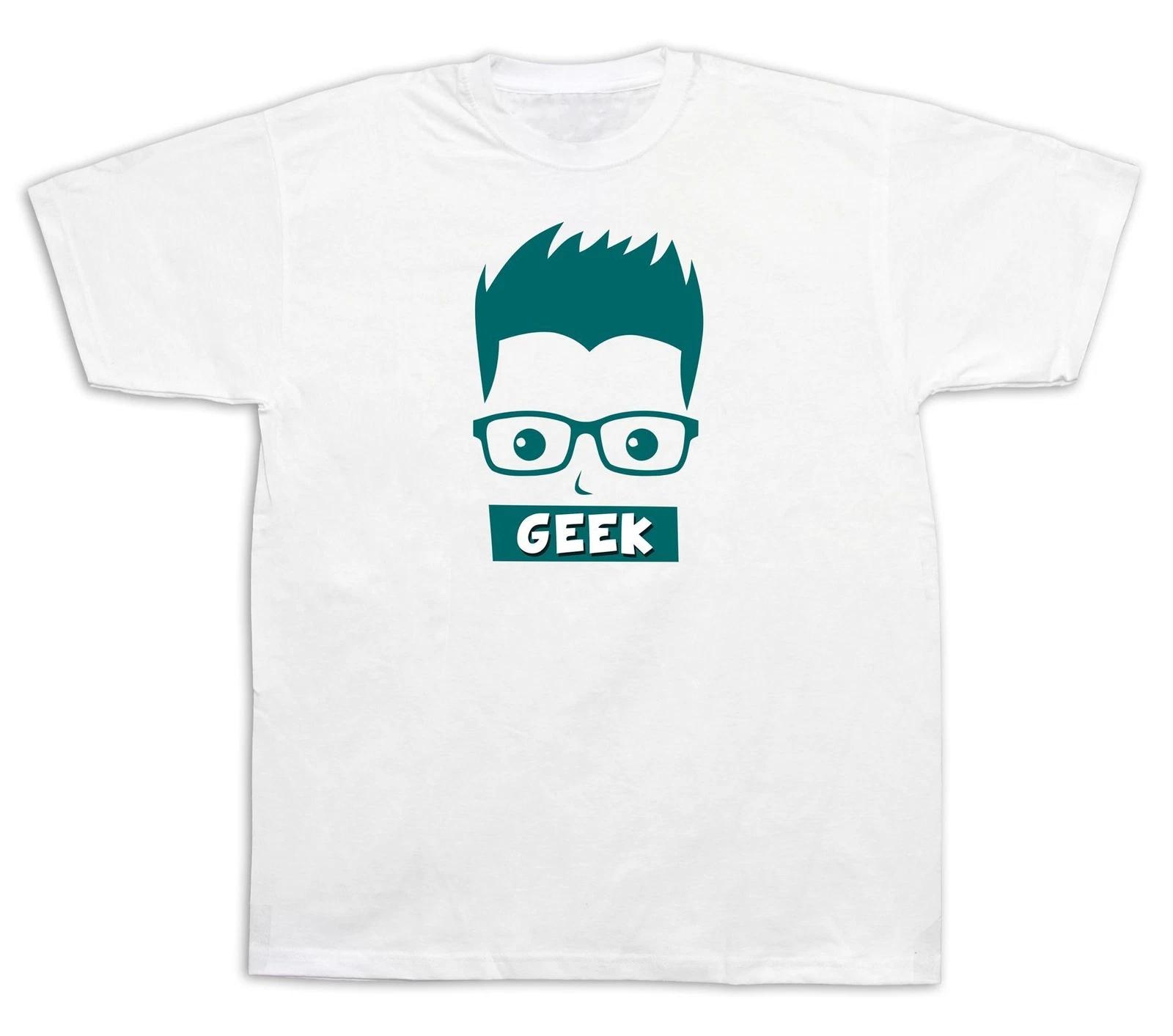 Man woman Geek funny modern fashion Tshirt tee smart cartoon Wise tee learning 3XL