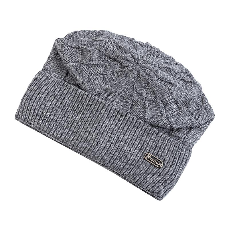 Nová unisex zimní čepice s plyšovou podšívkou z umělé kožešiny, teplá, malý čtvercový styl, měkká pletená čepice pro muže a ženy, zateplená, pletená čepice pro lyžování a sport