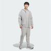 Adidas Unisex Casual Cotton 3 Stripe Full Zip Hoodie Grey