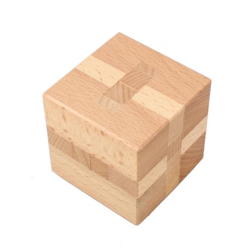 Beechwood Kongming Lock & Luban Puzzle Set for Kids - Wooden Mortise and Tenon Toy