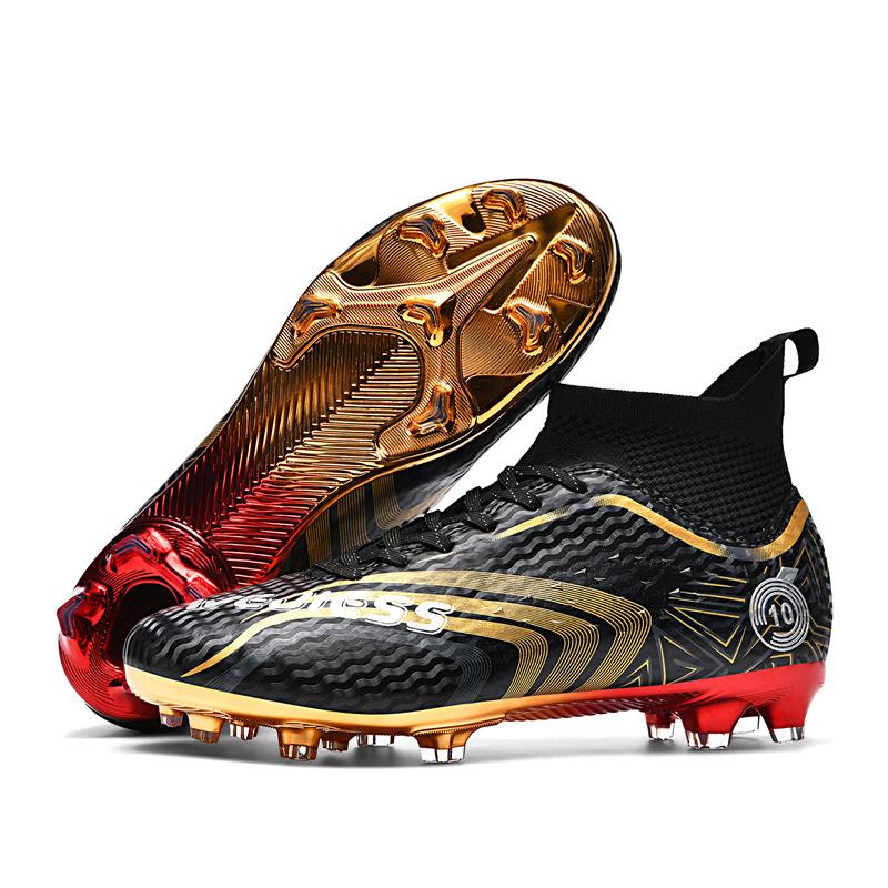 New FGTF Children's Men's Students Breathable High Top Long Short Nails Football Shoes Teens