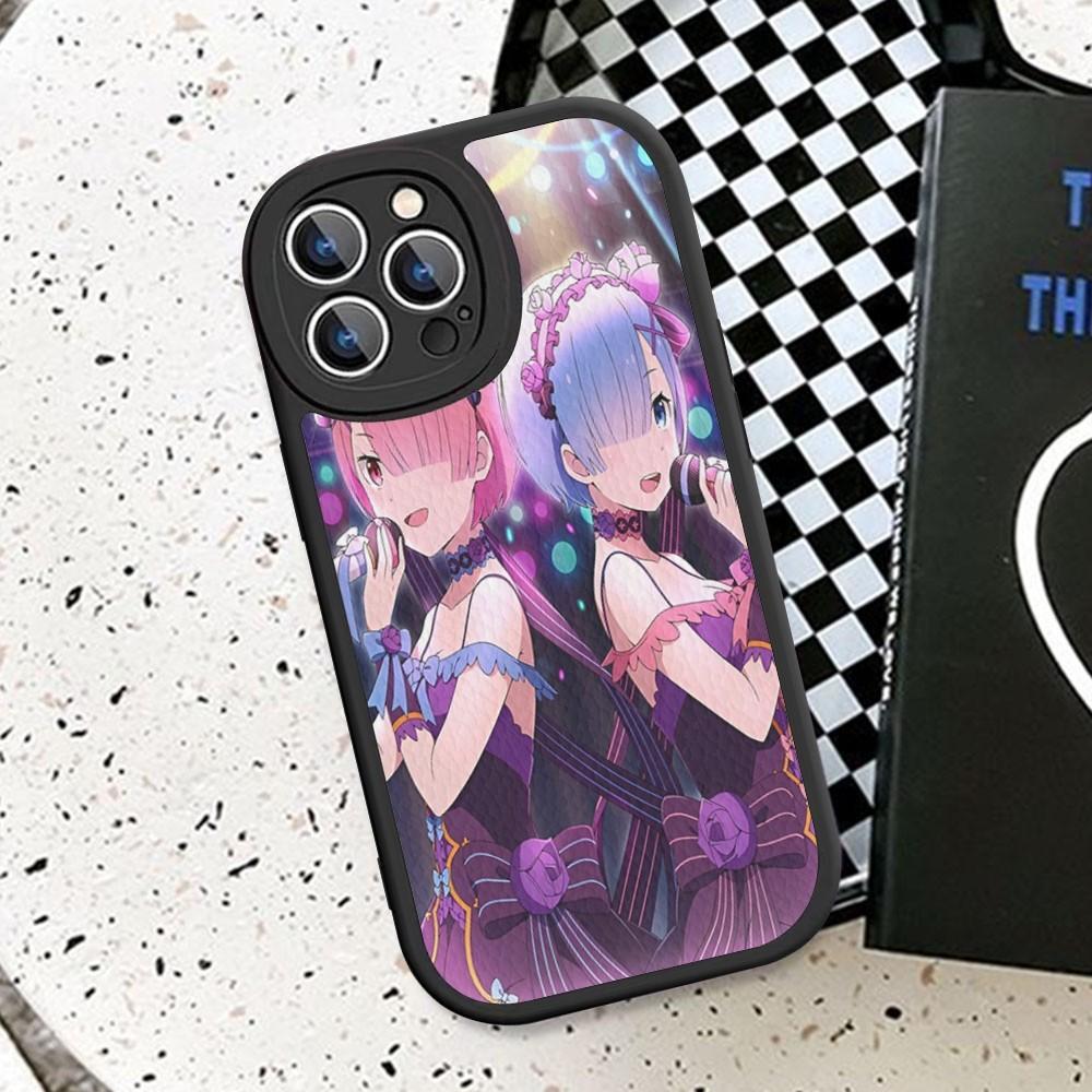 ReZERO Ram Rem Phone Case Hard Leather For iPhone 14 13 12 Mini 11 14 Pro Max Xs X Xr 7 8 Plus Fundas