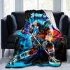 1PC Custom Name "Dynamic Hockey Player Artwork" Flannel blankets Patterns Throw Blanket All-Season Soft Gift for Couch, Bed, Camping gifts