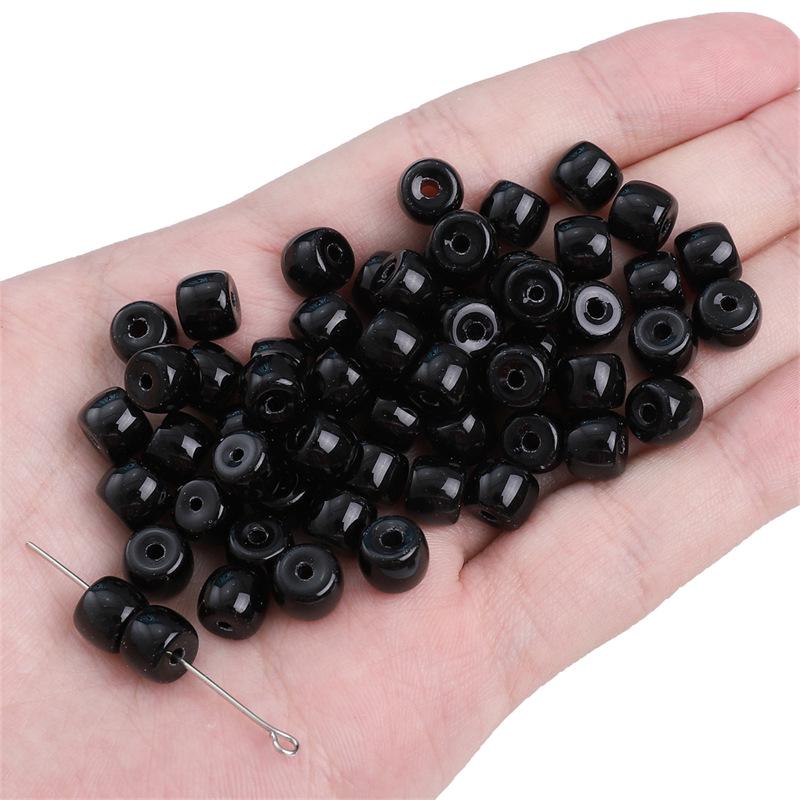 Black & White Glass Beads: Transparent Round, Crystal, Wheel, Bamboo - DIY Handcrafted Bracelet & Necklace Jewelry