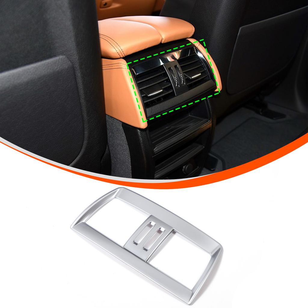 ABS Silver Rear Air Vent Outlet Cover Trim Frame For BMW X5 X6 F15 F16 2014-18
