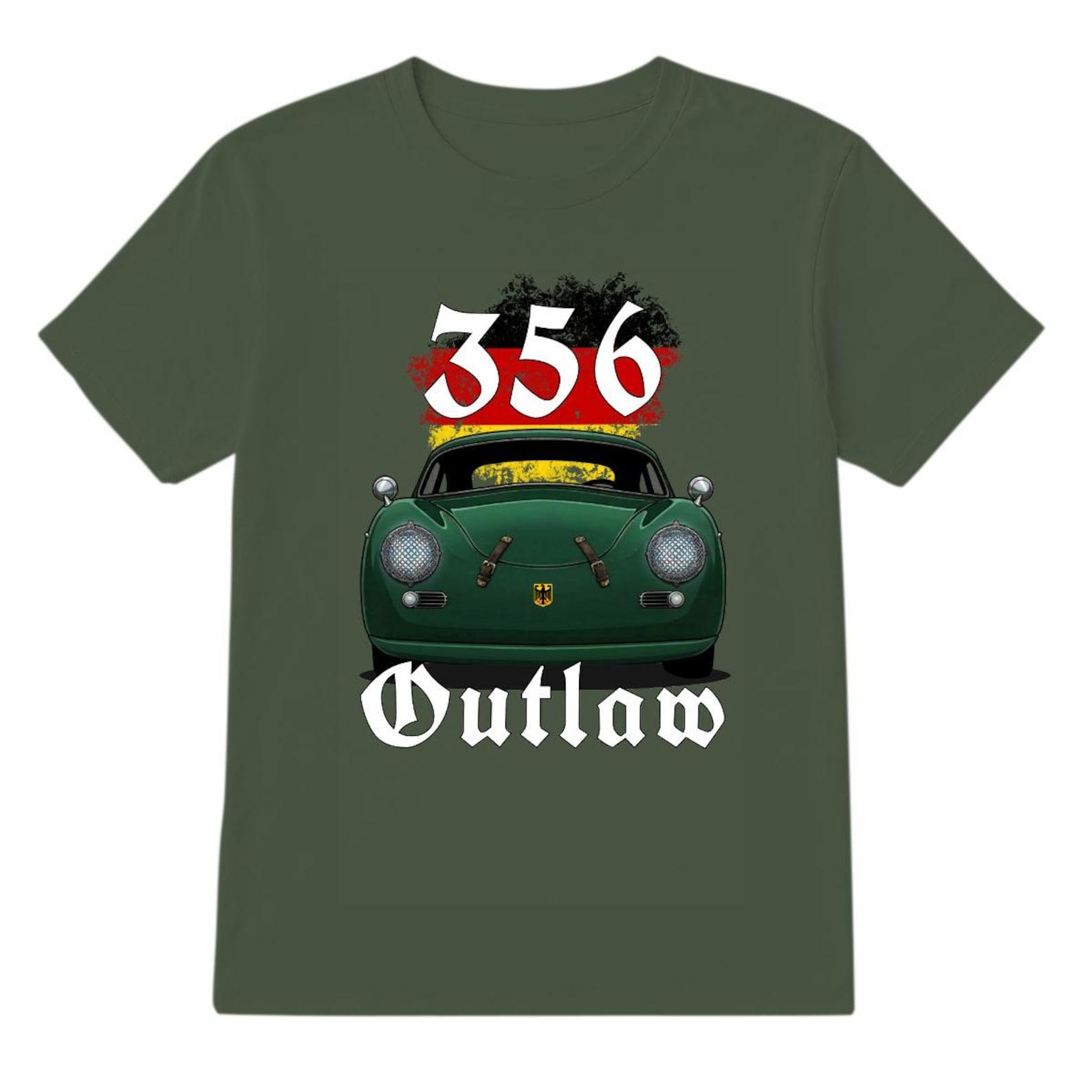 Vintage 356 Outlaw Porsche T-Shirt – Classic German Sports Car Tee 2XL