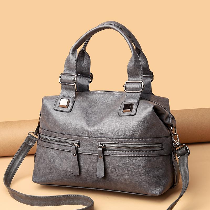 Large Capacity Handbag for Women Shoulder Bag Soft Leather Mother Bag Middle-aged Women's Bag Simple Crossbody Bag