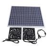22W Solar Panel Double Exhaust Fan Kit 12V Solar Fan for Chicken Coop Dog House Greenhouse Shed RV